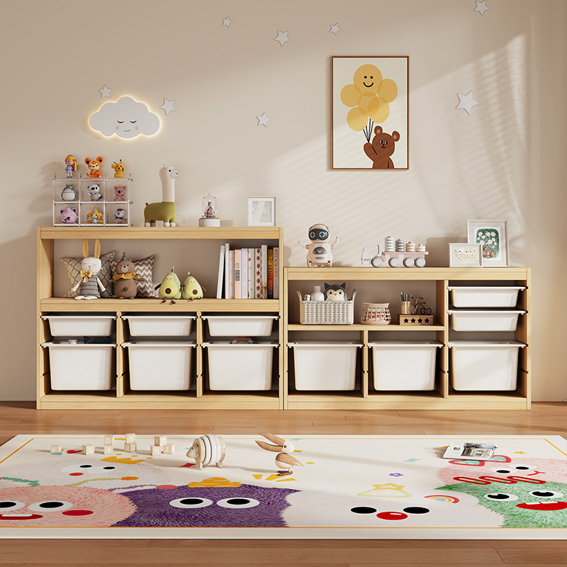 Montessori Shelf Toy - おもちゃキャビネット モンテッソーリ 子供用 大容量 本棚 収納棚
