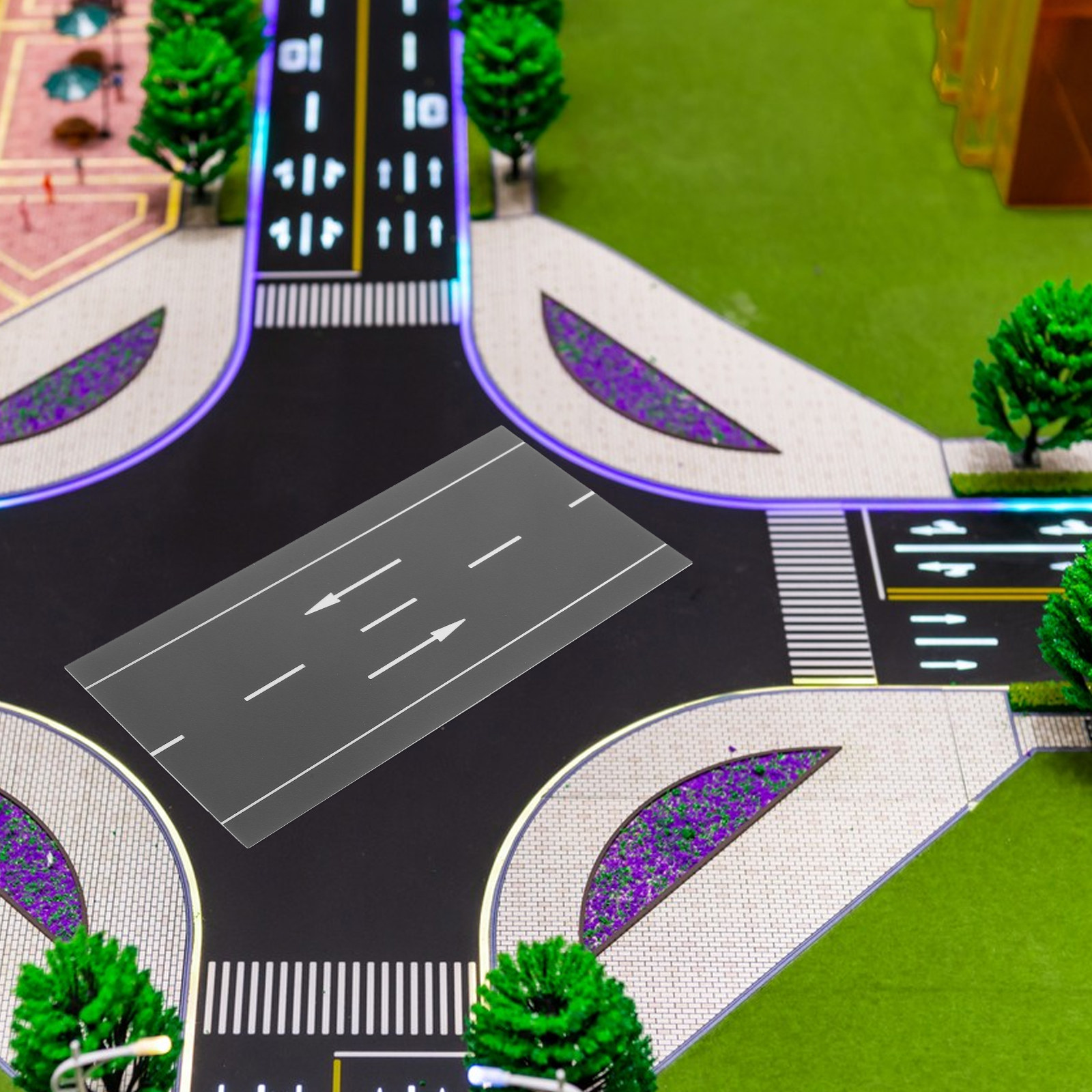Kid Educational - 道路シーンDIYクリエイティブセットシミュレーション都市景観ミニチュア交通標識子供向け学習用小道具インタラクティブ教育玩具