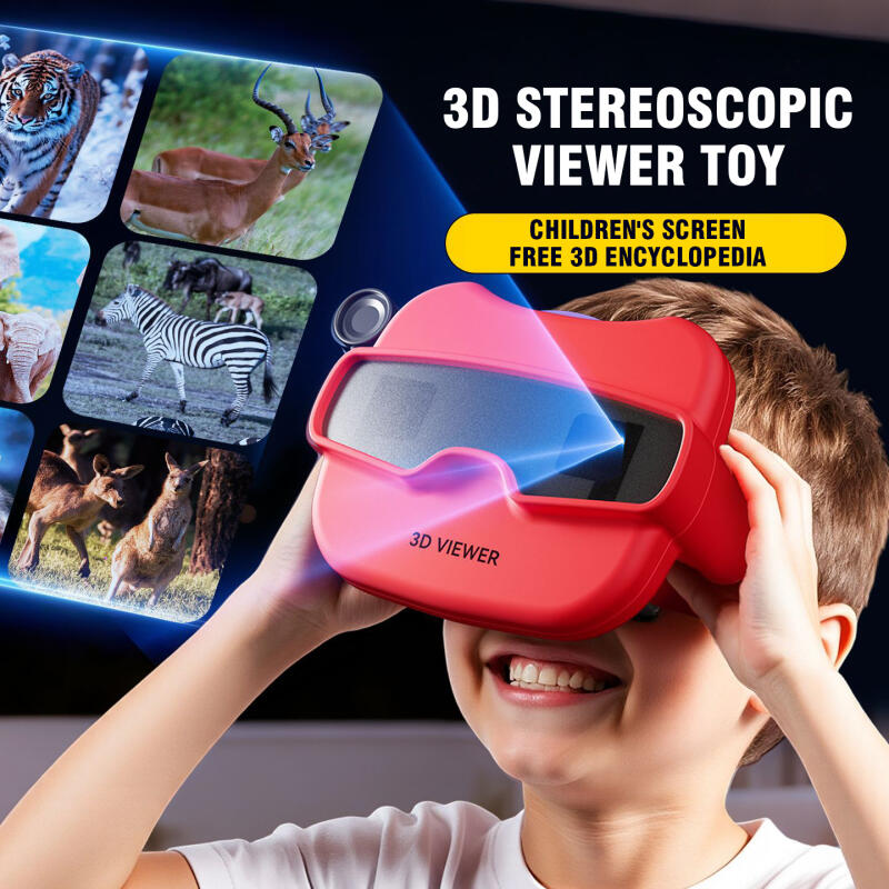 Kids Education Film - 3D立体映画ビューアおもちゃ 6リール付き 子供のおもちゃ 科学観察ストーリースライド ポータブル教育用ビューアギフト