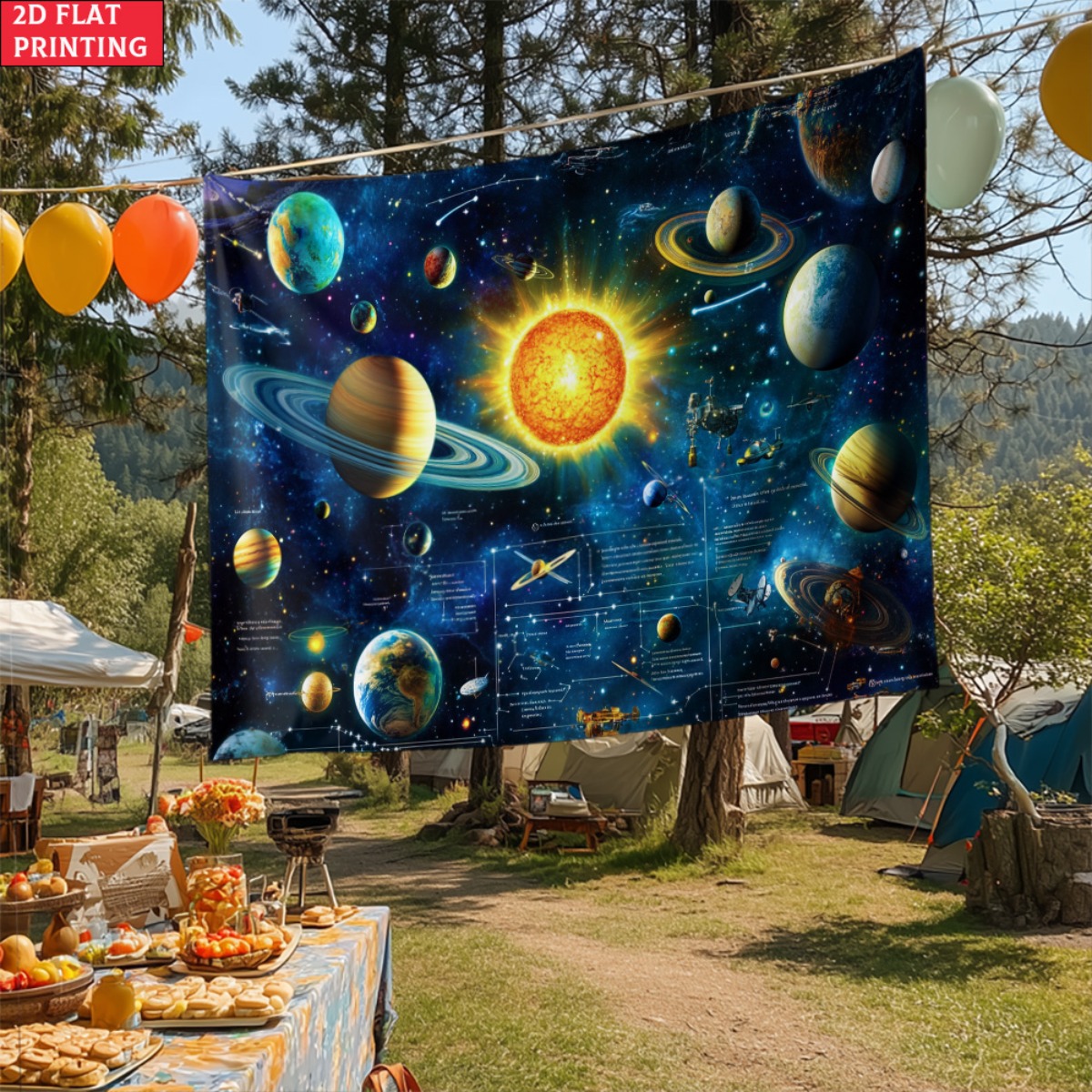 額縁なし 太陽系惑星タペストリー 宇宙科学教育用ウォールアー - Kids Education Room のレビューと価格