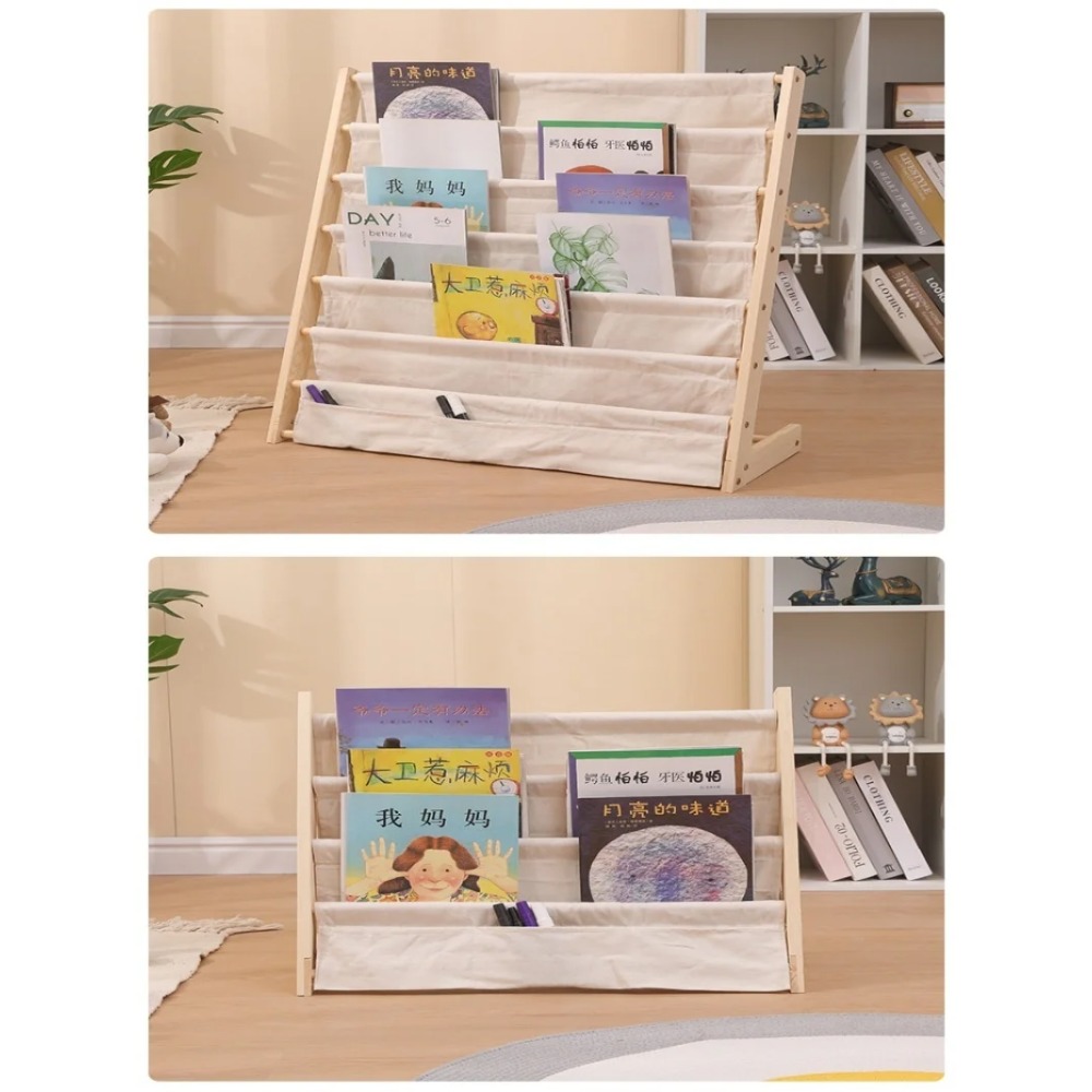 木製本棚、多層絵本収納ラック、モンテッソーリ幼児用本オーガナ - Montessori Shelf Toy のレビューと価格