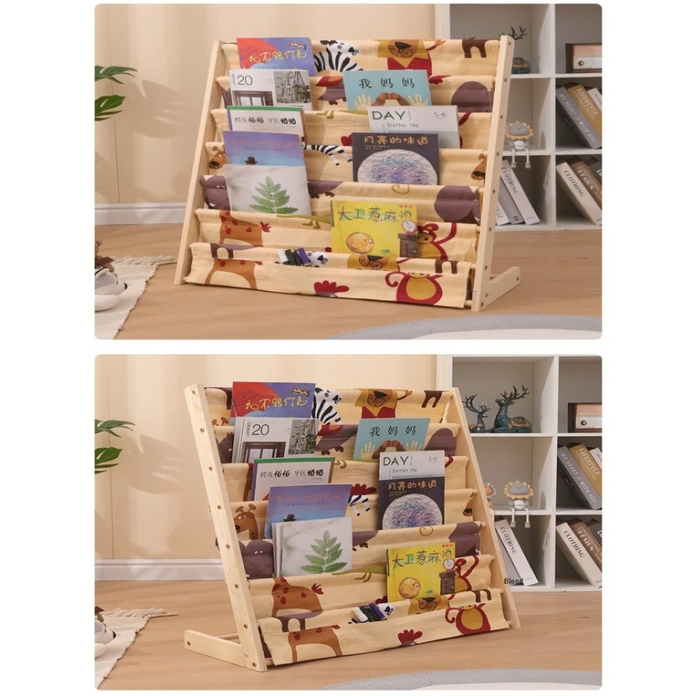 木製本棚、多層絵本収納ラック、モンテッソーリ幼児用本オーガナ - Montessori Shelf Toy のレビューと価格