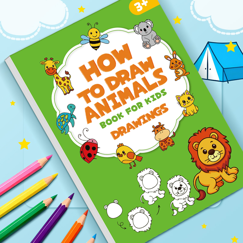 子供向け動物お絵かきブック 32ページ 96種類のかわいい動 - Kids Education Steps のレビューと価格