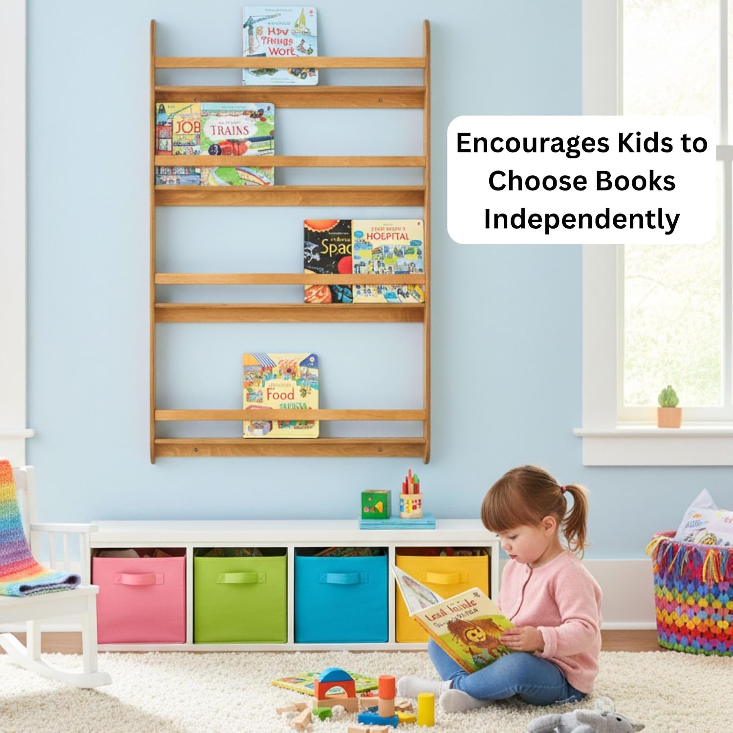 モンテッソーリ壁掛け本棚 幼児用おもちゃ収納オーガナイザー  - Montessori Shelf Toy のレビューと価格