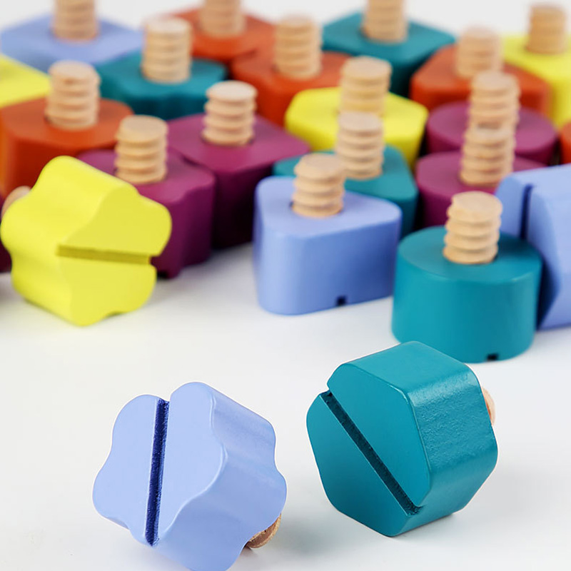 子供のための木製のネジナット,アセンブリ形状と色を組み立てる - Montessori Shelf Toy のレビューと価格