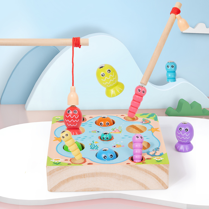 子供向け木製釣りゲームおもちゃ、早期教育、色認知玩具、子供向 - Montessori Shelf Toy のレビューと価格
