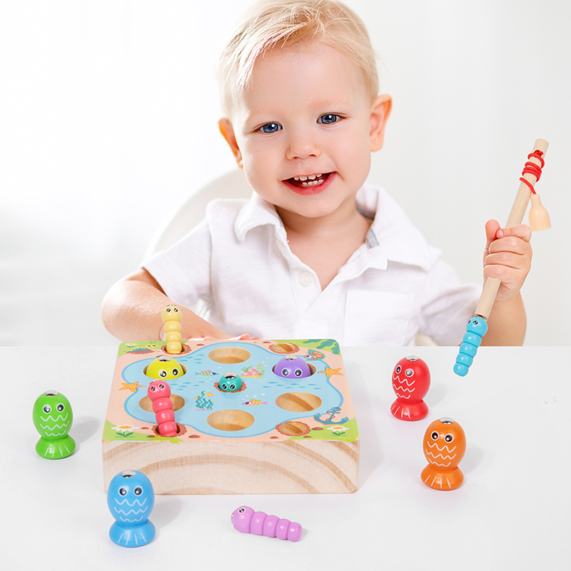 子供向け木製釣りゲームおもちゃ、早期教育、色認知玩具、子供向 - Montessori Shelf Toy のレビューと価格