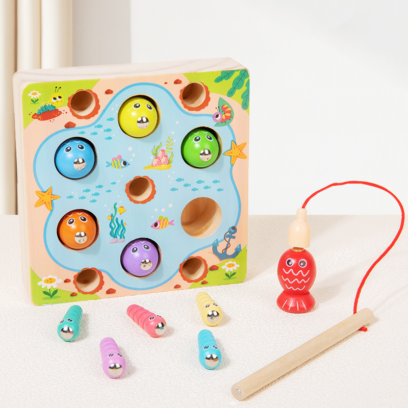 子供向け木製釣りゲームおもちゃ、早期教育、色認知玩具、子供向 - Montessori Shelf Toy のレビューと価格