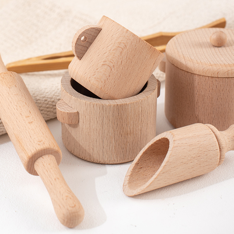 モンテッソーリ感覚啓発パズルおもちゃセット模擬キッチンティー - Montessori Shelf Toy のレビューと価格