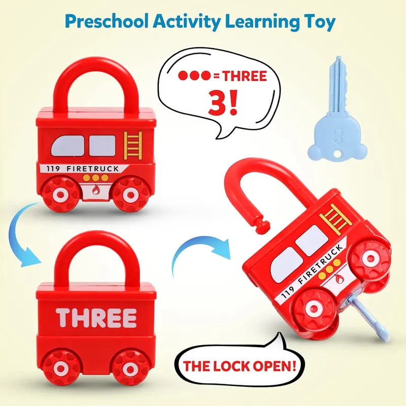 教育用車型パズルマッチングロックおもちゃ、子供用キー付き - - Montessori Shelf Toy のレビューと価格