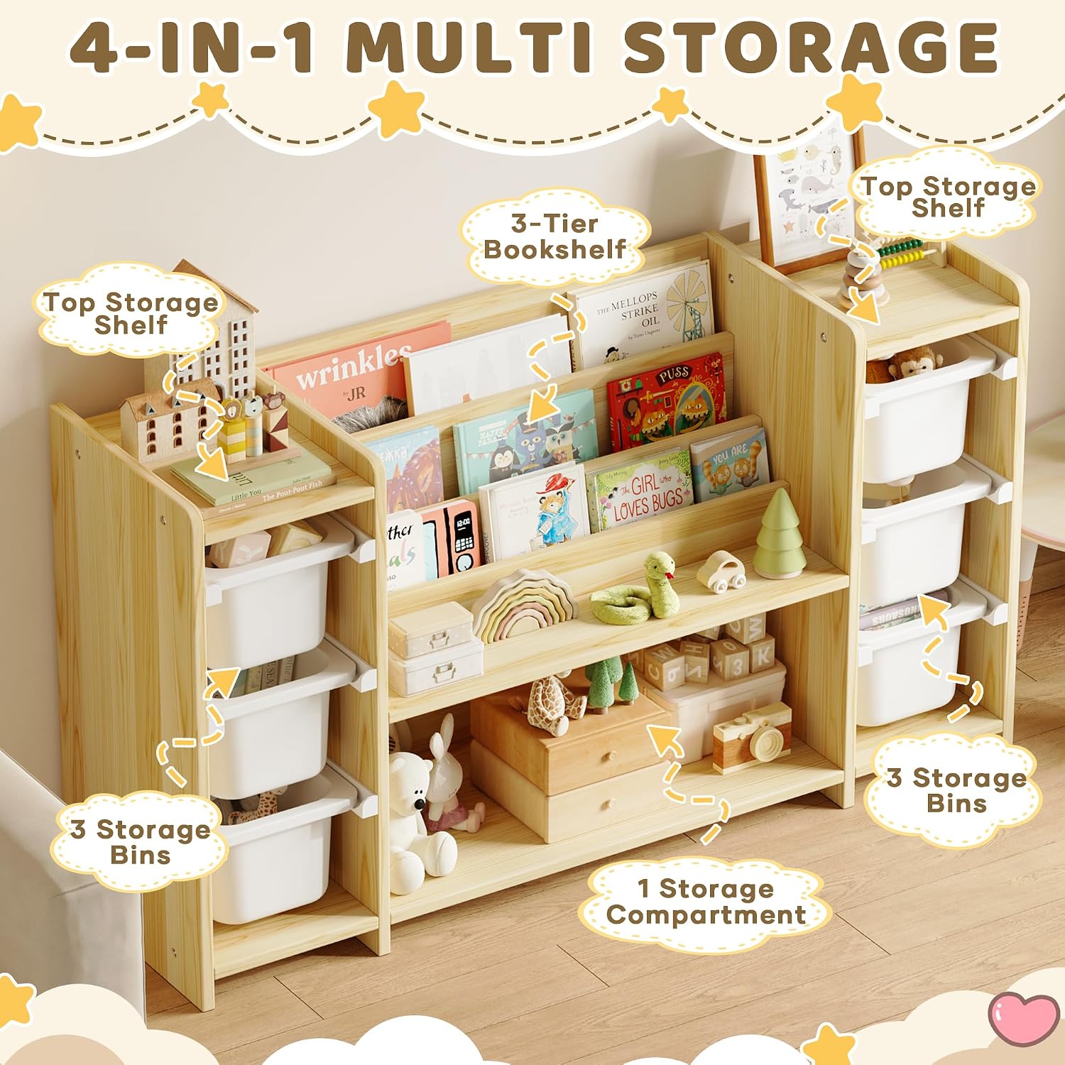 子供用おもちゃ収納オーガナイザーとモンテッソーリ本棚（おもち - Montessori Shelf Toy のレビューと価格