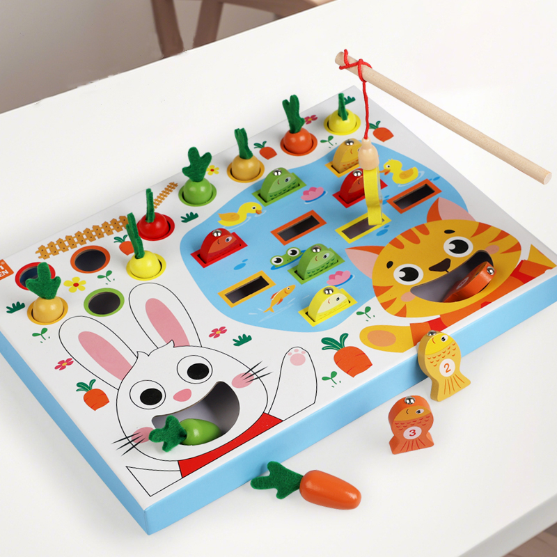モンテッソーリおもちゃ幼児のためのプルニンジン釣り模擬給餌ゲ - Montessori Shelf Toy のレビューと価格