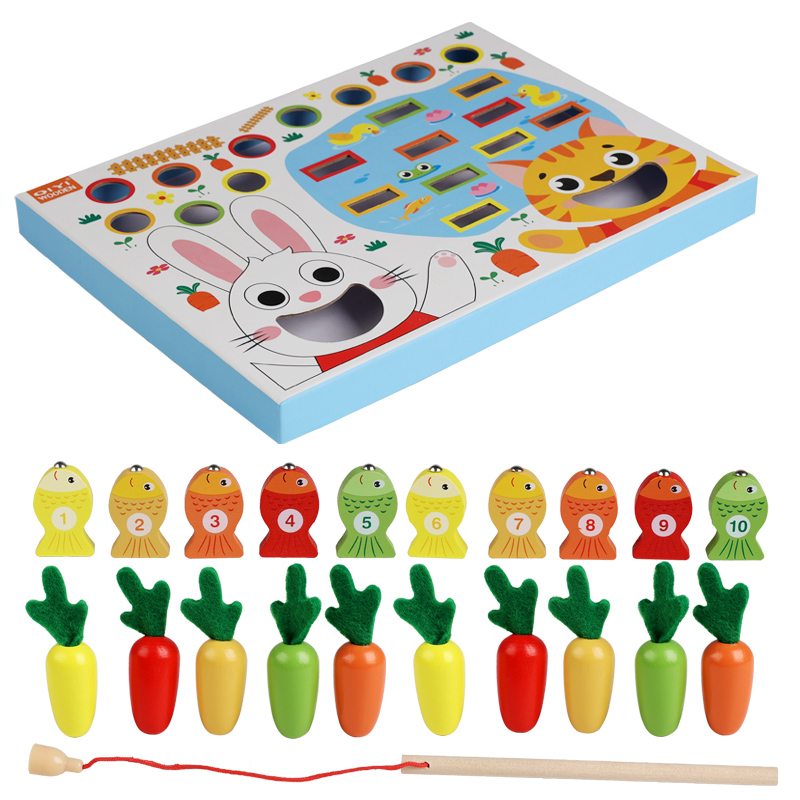 モンテッソーリおもちゃ幼児のためのプルニンジン釣り模擬給餌ゲ - Montessori Shelf Toy のレビューと価格